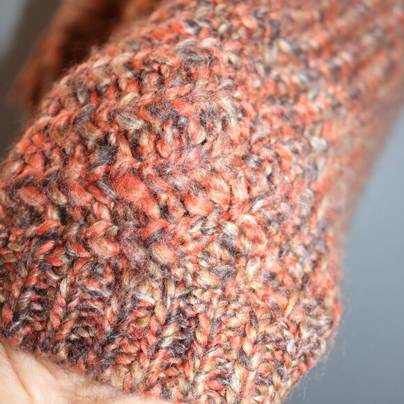 Chico's Knit Crochet Fringe Boho Sweater Open Front Cardigan Size 2/L Wool Blend - Picture 9 of 14